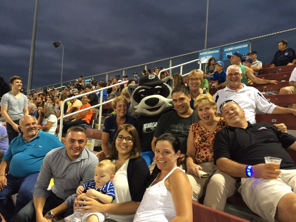 Hudson Valley Renegades Mascot "Rascal" joined the NYAPT and Matthews group for part of the game.